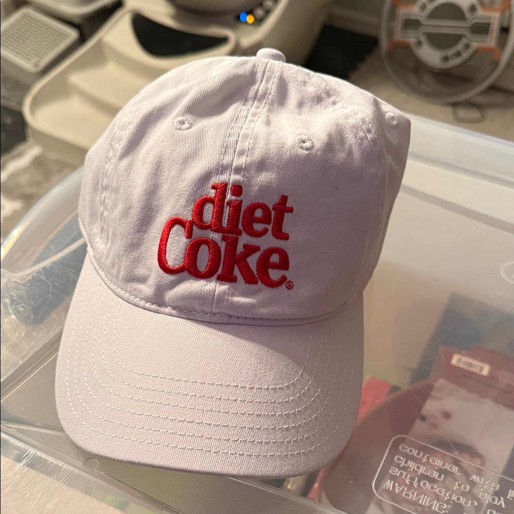 Coca Cola Diet Coke White Baseball Cap with Red Logo